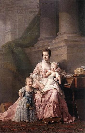 Allan Ramsay Charlotte of Mecklenburg-Strelitz with two of her children China oil painting art